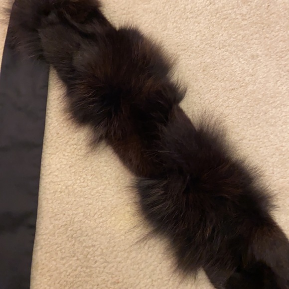 Black real rabbit fur scarf - Picture 6 of 9